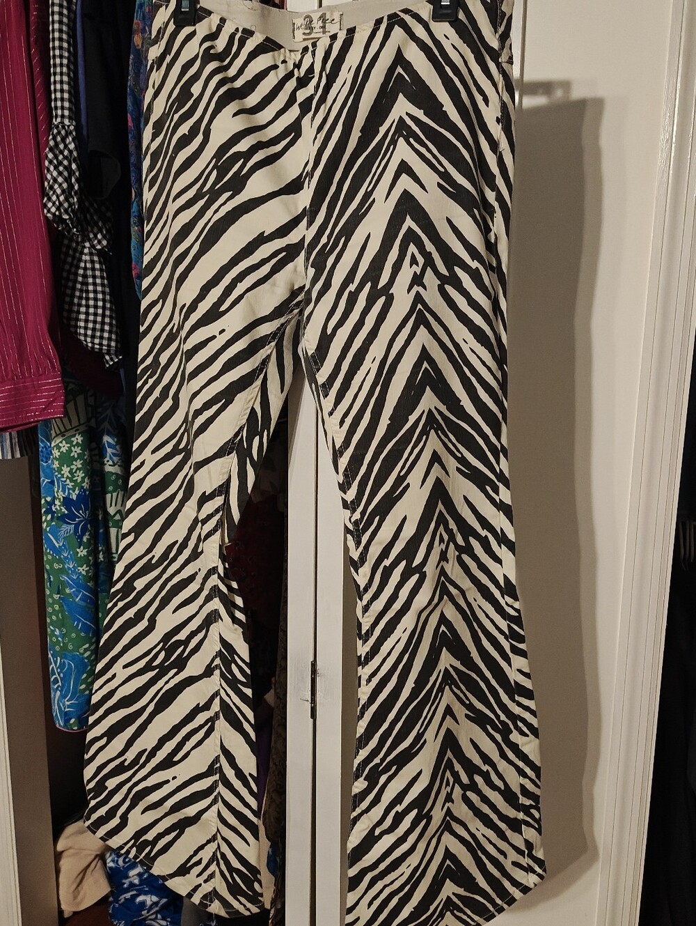Free People Zebra Print Wide-Leg Pants - Black & White